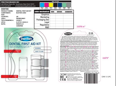 Entire Label (67659 400 21 Dental First Aid Kit Backer Card Uk (replaces 152919 And 152471) (8 10 21))